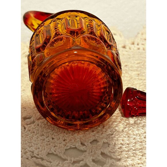 Vintage L.E. Smith Glass Moon and Stars # 6241 Cruet in Amberina - Picture 5 of 5